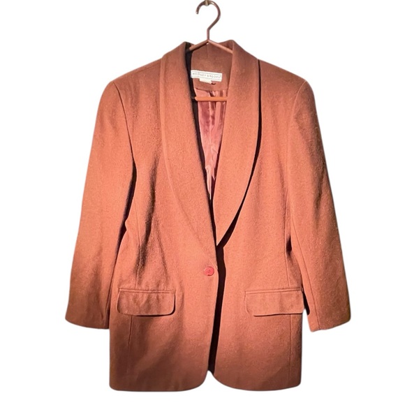 whitney brooks Jackets & Blazers - Whitney Brooks Vintage Chocolate Brown Wool Blazer Single Breasted 10 Or Medium